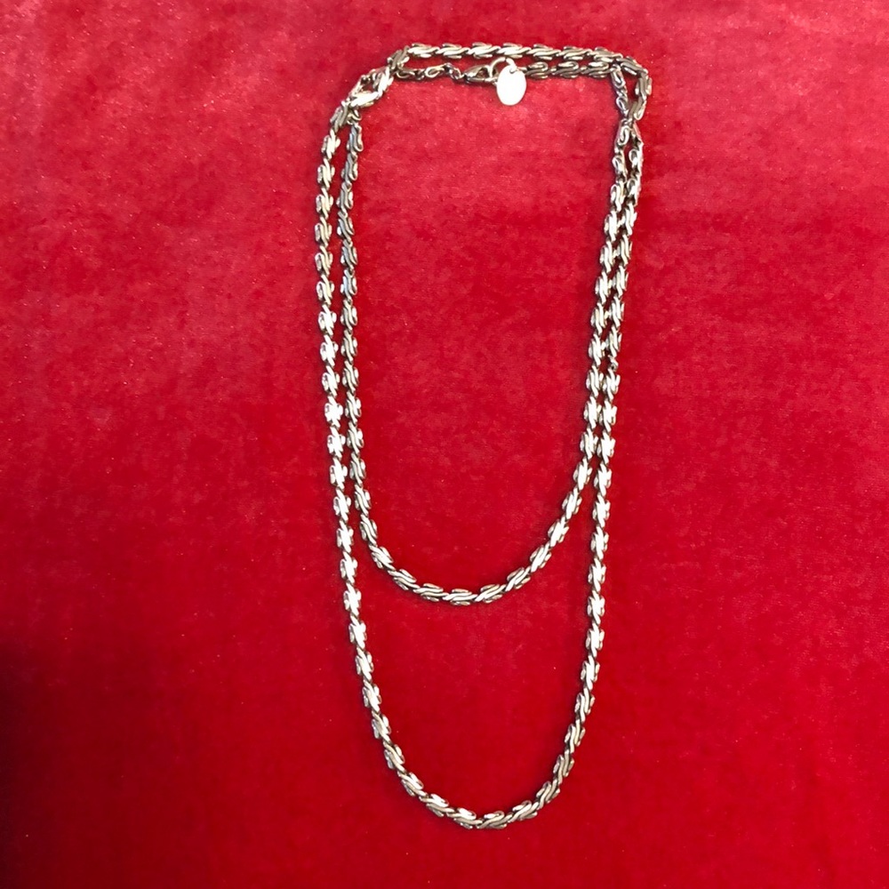 Long Silver Chain Necklace